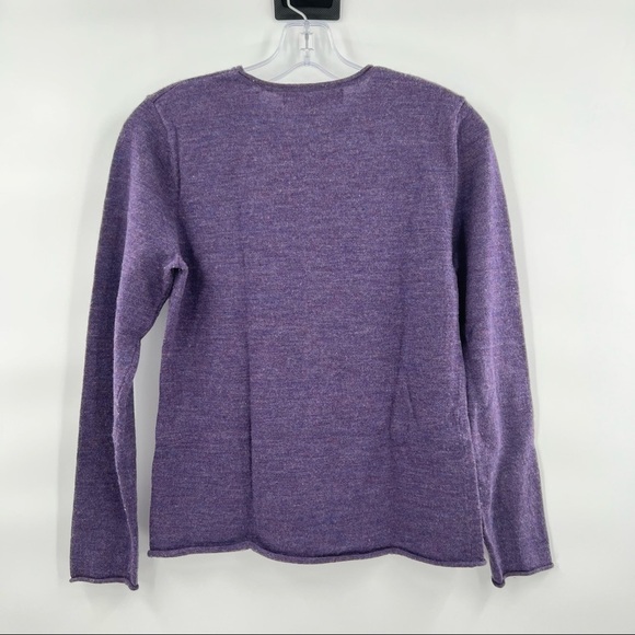 David Brooks 100% Italian Merino Wool Pullover Sweater Knitted Crewneck Purple S - Picture 5 of 9
